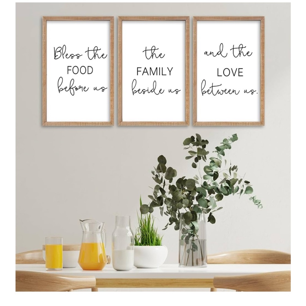 SRSZHIYE Wall Art Set - Bless the Food, Family, Love - Picture 2 of 7